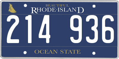 RI license plate 214936