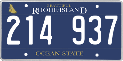 RI license plate 214937