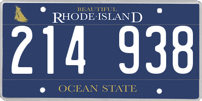 RI license plate 214938
