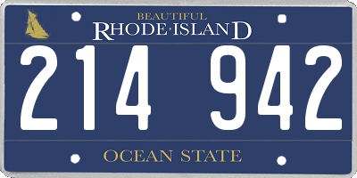 RI license plate 214942