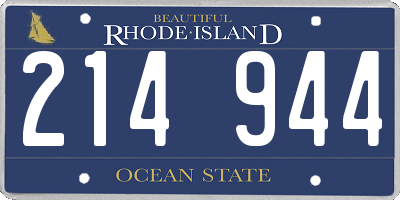RI license plate 214944