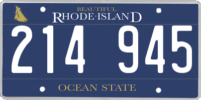 RI license plate 214945