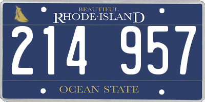 RI license plate 214957