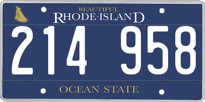 RI license plate 214958