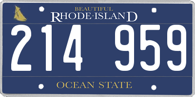 RI license plate 214959