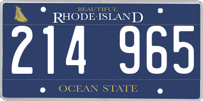 RI license plate 214965