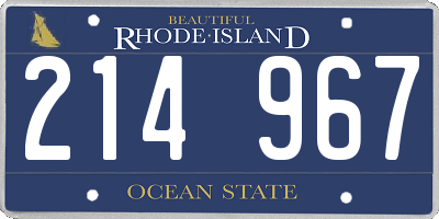 RI license plate 214967