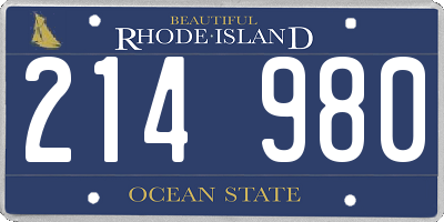 RI license plate 214980