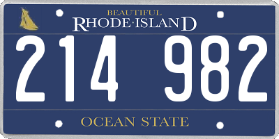 RI license plate 214982