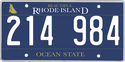 RI license plate 214984