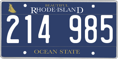RI license plate 214985