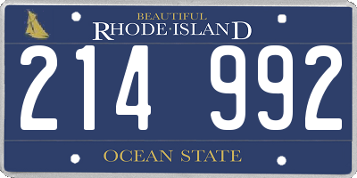 RI license plate 214992