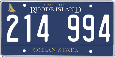 RI license plate 214994