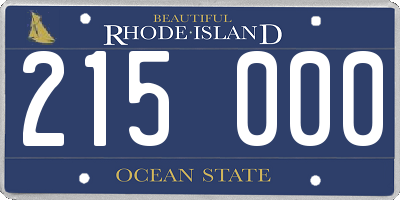 RI license plate 215000