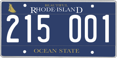 RI license plate 215001