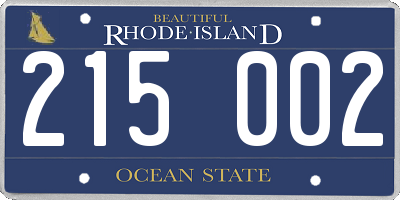 RI license plate 215002