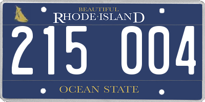 RI license plate 215004