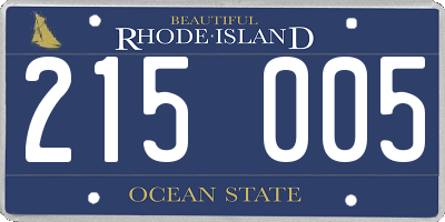 RI license plate 215005
