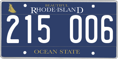 RI license plate 215006