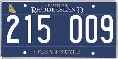RI license plate 215009