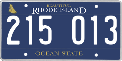 RI license plate 215013