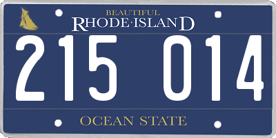 RI license plate 215014