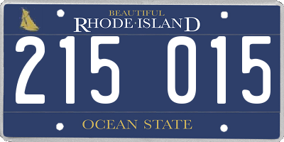 RI license plate 215015