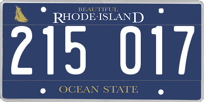 RI license plate 215017