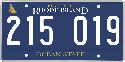 RI license plate 215019