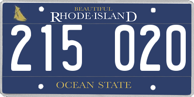 RI license plate 215020