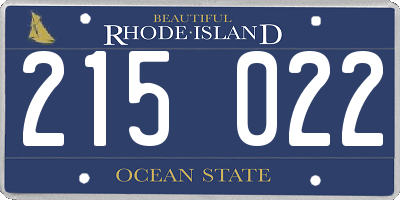 RI license plate 215022
