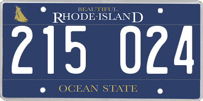 RI license plate 215024