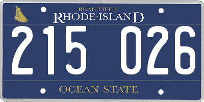 RI license plate 215026