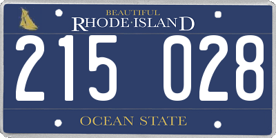 RI license plate 215028