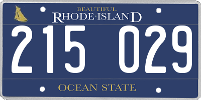 RI license plate 215029