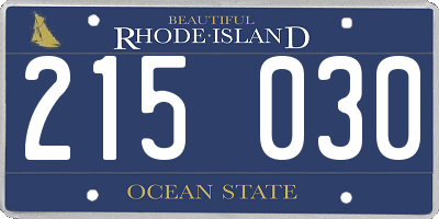 RI license plate 215030