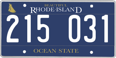 RI license plate 215031