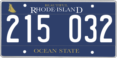 RI license plate 215032