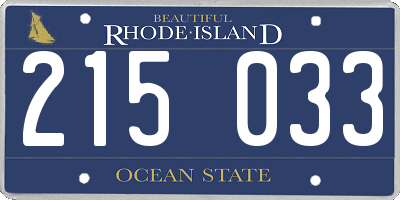 RI license plate 215033