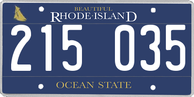 RI license plate 215035
