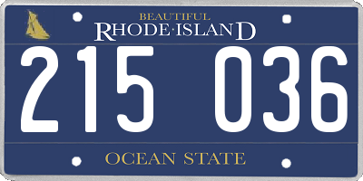 RI license plate 215036