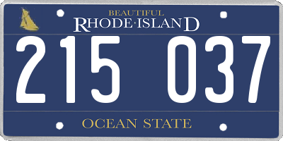 RI license plate 215037