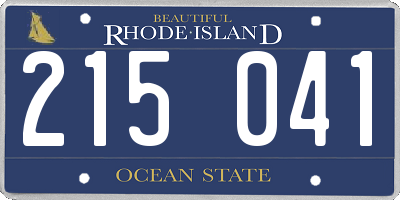 RI license plate 215041