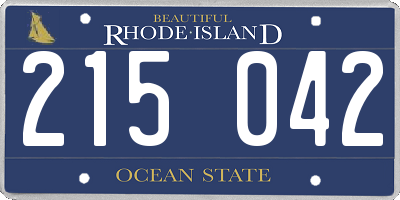 RI license plate 215042