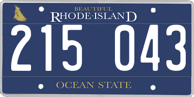 RI license plate 215043