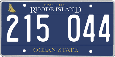 RI license plate 215044