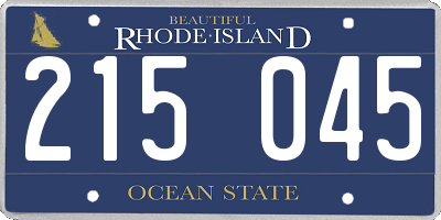 RI license plate 215045