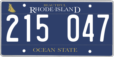 RI license plate 215047