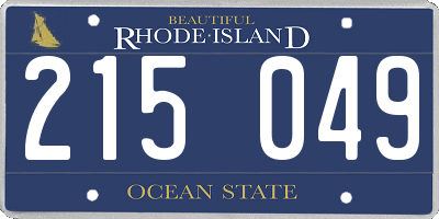 RI license plate 215049