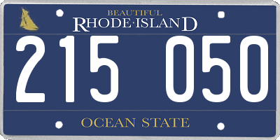 RI license plate 215050